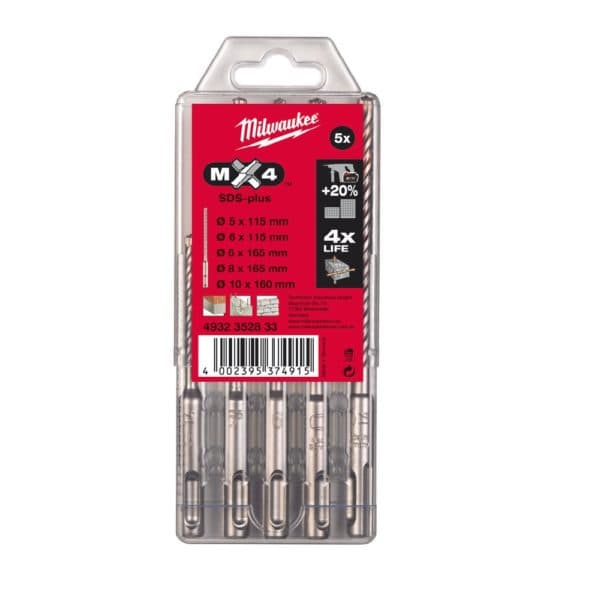 Borasett SDS+ MX4 5stk 5-10mm